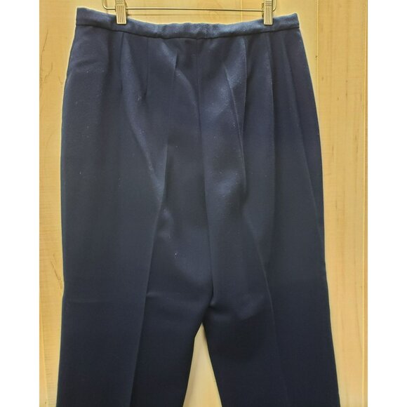 Vintage Pendleton Wool High-Waisted Trousers, Navy Blue, 32" waist, front zip - Picture 3 of 6